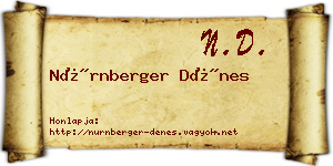 Nürnberger Dénes névjegykártya