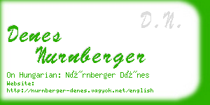 denes nurnberger business card
